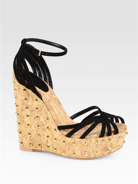 gucci cork wedge sandals|wedge Gucci sandals women.